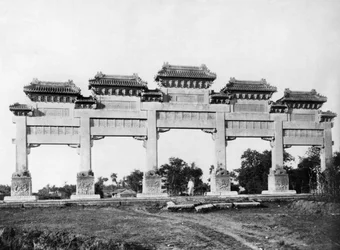 Marble Gate of the North Entrance of the Tombs of the Ming Dynasty, Peking, China